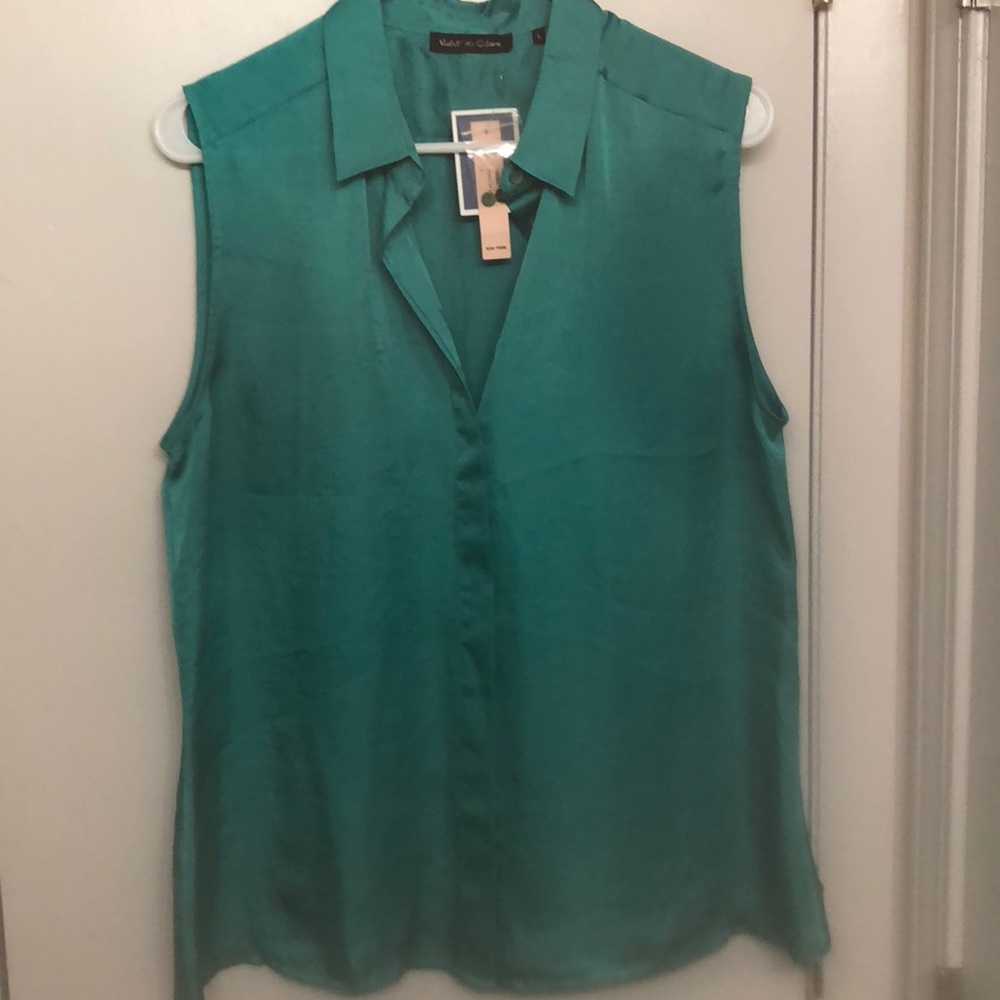Green Silk look shirt